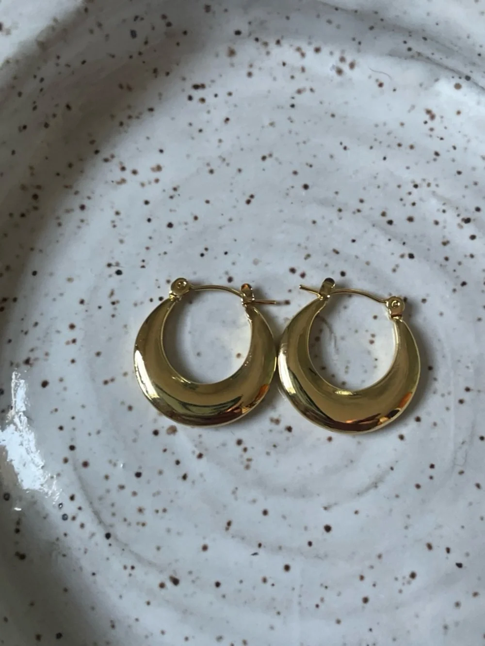 Gold Crescent Hoop Earrings - Women Jewelry